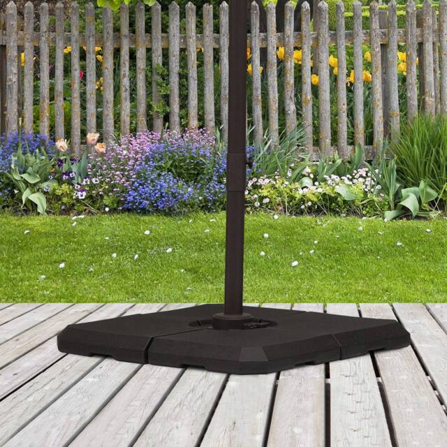OUTSUNNY Set of 4 Parasol Base Stand Weights for Cantilever Umbrella to 120kg in Black