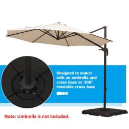 OUTSUNNY Set of 4 Parasol Base Stand Weights for Cantilever Umbrella to 120kg in Black - thumbnail 5