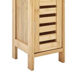 Wyld and Coco Toilet Paper Cabinet Light Brown Bamboo Wall Cabinet Shelves and Door - thumbnail 7