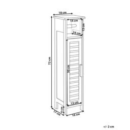 Wyld and Coco Toilet Paper Cabinet Light Brown Bamboo Wall Cabinet Shelves and Door - thumbnail 3