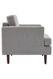 Living and Home Mid-Century Single Sofa Armchair in Light Grey - thumbnail 4