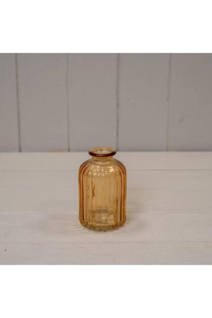 KDMD Cognac Ribbed Glass Bottle - Small in Orange - image 1
