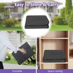 Costway Double Inflatable Couch Portable Blow Up Sofa w/ Detachable Cover in Grey - thumbnail 5