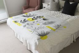 Benjamin Tate Design Selection Of Leaves Blanket in Natural - Size: 120 cm x 150 cm - thumbnail 3