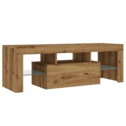 Berkfield Home TV Cabinet with LED Lights Artisan Oak 120x36.5x40 cm Engineered Wood in Brown - thumbnail 6