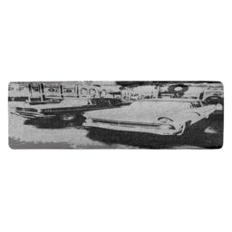 Benjamin Tate Design Cool Cars Satin Silver Runner Rug in Natural - Size: 67 cm x 230 cm - thumbnail 1