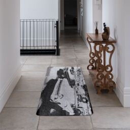 Benjamin Tate Design Cool Cars Satin Silver Runner Rug in Natural - Size: 67 cm x 230 cm - thumbnail 3