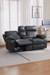 More4Homes Vinson Electric Recliner 1+2+3 Seater Air Leather Sofa Set in Charcoal - Size: Large - thumbnail 8