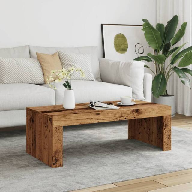 Berkfield Home Modern Coffee Table Old Wood 102x50x35 cm Engineered Wood in Brown - Size: 102 x 50 x 35 cm - image 1