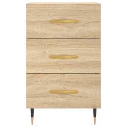 Berkfield Home Modern Bedside Cabinet Sonoma Oak 40x40x66 cm Engineered Wood in Light Brown - Size: 40 x 40 x 66 cm - thumbnail 5