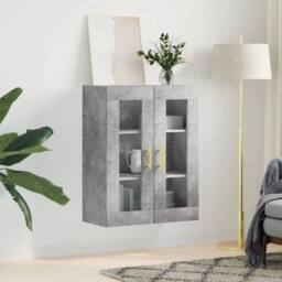 Berkfield Home Wall Mounted Cabinet Concrete Grey 69.5x34x90 cm - thumbnail 1
