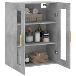 Berkfield Home Wall Mounted Cabinet Concrete Grey 69.5x34x90 cm - thumbnail 5