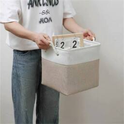 Kelvenix beige 4 Pack Canvas Storage Boxes - Size: 500mm - thumbnail 4