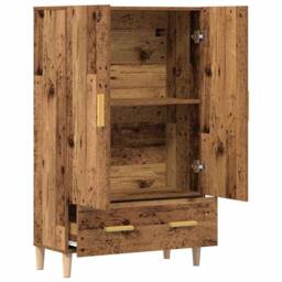 Berkfield Home Highboard Old Wood 70x31x115 cm Engineered Wood in Brown - Size: 70 x 31 x 115 cm - thumbnail 4