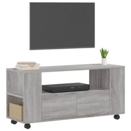 Berkfield Home TV Cabinet Grey Sonoma 102x34.5x43 cm Engineered Wood - thumbnail 3