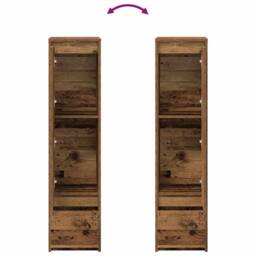 Berkfield Home Highboard Old Wood 29.5x34x119.5 cm Engineered Wood in Brown - thumbnail 9