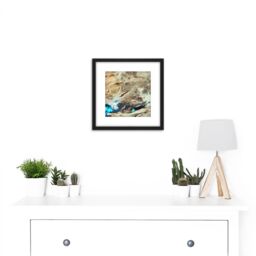 Artery8 Dasht-E Kavir Salt Desert Satellite Image 8X8 Inch Square Wooden Framed Wall Art Print Picture with Mount in Black - thumbnail 2
