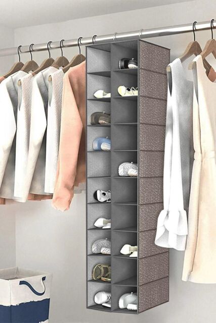 H&O Direct 20 Compartments Non-Woven Hanging Organizer for Shoes in Grey - image 1
