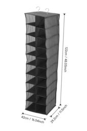 H&O Direct 20 Compartments Non-Woven Hanging Organizer for Shoes in Grey - thumbnail 2