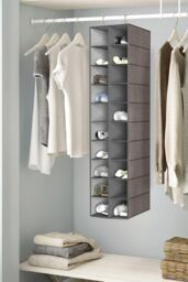 H&O Direct 20 Compartments Non-Woven Hanging Organizer for Shoes in Grey - thumbnail 5