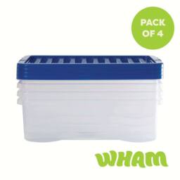 Wham Crystal 32L Clear Box & Stronger Lid PK4 in Blue - thumbnail 5