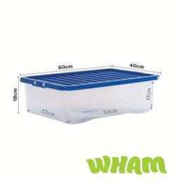 Wham Crystal 32L Clear Box & Stronger Lid PK4 in Blue - thumbnail 6