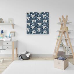 Warren Reed - Designer Sleeping Sloth Pattern Canvas in Grey - Size: w40 inch x h40 inch - thumbnail 3