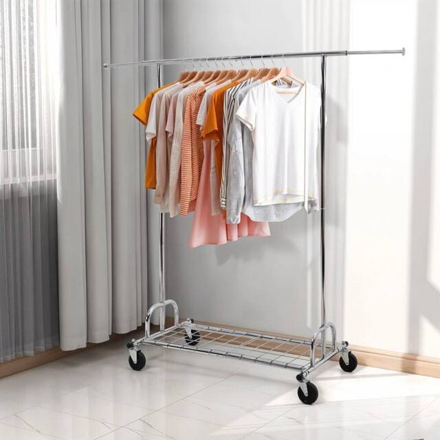 KORVIXA Heavy Duty Clothes Rail Garment Rack in Silver - Size: 500mm - image 1