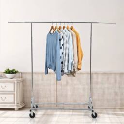 KORVIXA Heavy Duty Clothes Rail Garment Rack in Silver - Size: 500mm - thumbnail 3