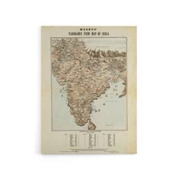 "Artery8 Magnus 1857 Vintage Panoramic Map Of India Canvas Wall Art Print in Beige - Size: W18"" x H24""" - thumbnail 1