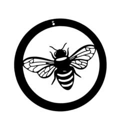 Poppyforge Bee in a Circle Small Garden Wall Art - Powder Coated Black - thumbnail 2