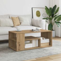 Berkfield Home Coffee Table Artisan Oak 100x50x40 cm Engineered Wood in Brown - Size: 100 x 50 x 40 cm - thumbnail 1