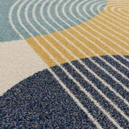 FurnitureboxUK Retro Blue & Yellow Arches Rug - Size: 120 cm x 170 cm - thumbnail 4