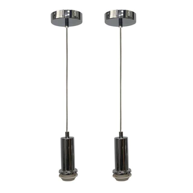 First Choice Lighting Set of 2 Celine - Chrome Ceiling Flex Suspension Kits for Shades in Silver - image 1