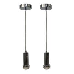 First Choice Lighting Set of 2 Celine - Chrome Ceiling Flex Suspension Kits for Shades in Silver - thumbnail 1