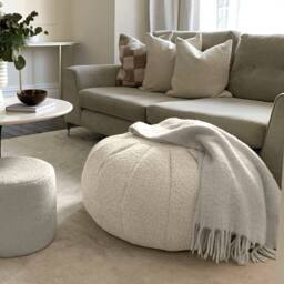 rucomfy Beanbags rucomfy Indoor Snug Pouffe - Comfortable Bean Bag Footstool in Cream - thumbnail 6