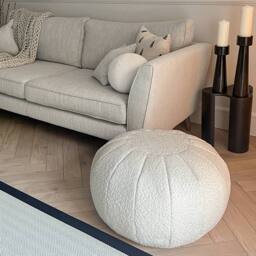 rucomfy Beanbags rucomfy Indoor Snug Pouffe - Comfortable Bean Bag Footstool in Cream - thumbnail 5