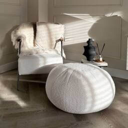rucomfy Beanbags rucomfy Indoor Snug Pouffe - Comfortable Bean Bag Footstool in Cream - thumbnail 2