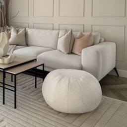 rucomfy Beanbags rucomfy Indoor Snug Pouffe - Comfortable Bean Bag Footstool in Cream - thumbnail 3