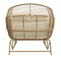 Matteo Garden Rocking Chair for Two - Outdoor Swing Egg Chair - Beige - thumbnail 9