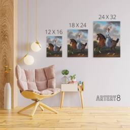 "Artery8 Haag Equestrian Portrait of Wilhelmina Canvas Wall Art Print in Brown - Size: W18"" x H24""" - thumbnail 4