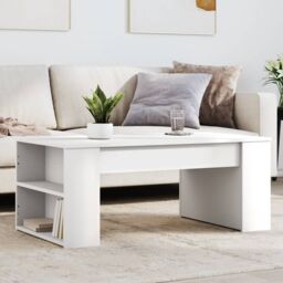 Berkfield Home Coffee Table White 102x55x42 cm Engineered Wood - Size: 102 x 55 x 42 cm - thumbnail 1