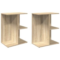 Berkfield Home Bedside Tables 2 pcs Sonoma Oak 46.5x29x61 cm Engineered Wood in Brown - thumbnail 2