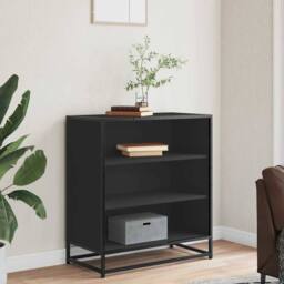 Berkfield Home Sideboard Black 68x35x76 cm Engineered Wood & Metal - Size: 68 x 35 x 76 cm - thumbnail 3