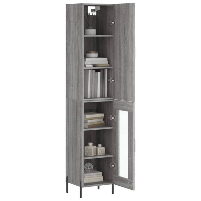 Berkfield Home Highboard Grey Sonoma 34.5x34x180 cm Engineered Wood - image 1