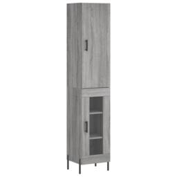 Berkfield Home Highboard Grey Sonoma 34.5x34x180 cm Engineered Wood - thumbnail 3