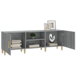 Berkfield Home TV Cabinet Grey Sonoma 150x30x50 cm Engineered Wood - Size: 150 x 30 x 50 cm - thumbnail 4