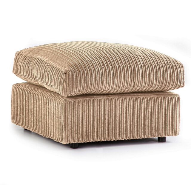 Snugg Furniture UK Limited Milo Jumbo Cord Fabric Footstool in Light Beige - image 1