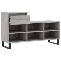 Berkfield Home Shoe Cabinet Grey Sonoma 102x36x60 cm Engineered Wood - Size: 102 x 36 x 60 cm - thumbnail 6