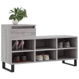 Berkfield Home Shoe Cabinet Grey Sonoma 102x36x60 cm Engineered Wood - Size: 102 x 36 x 60 cm - thumbnail 3